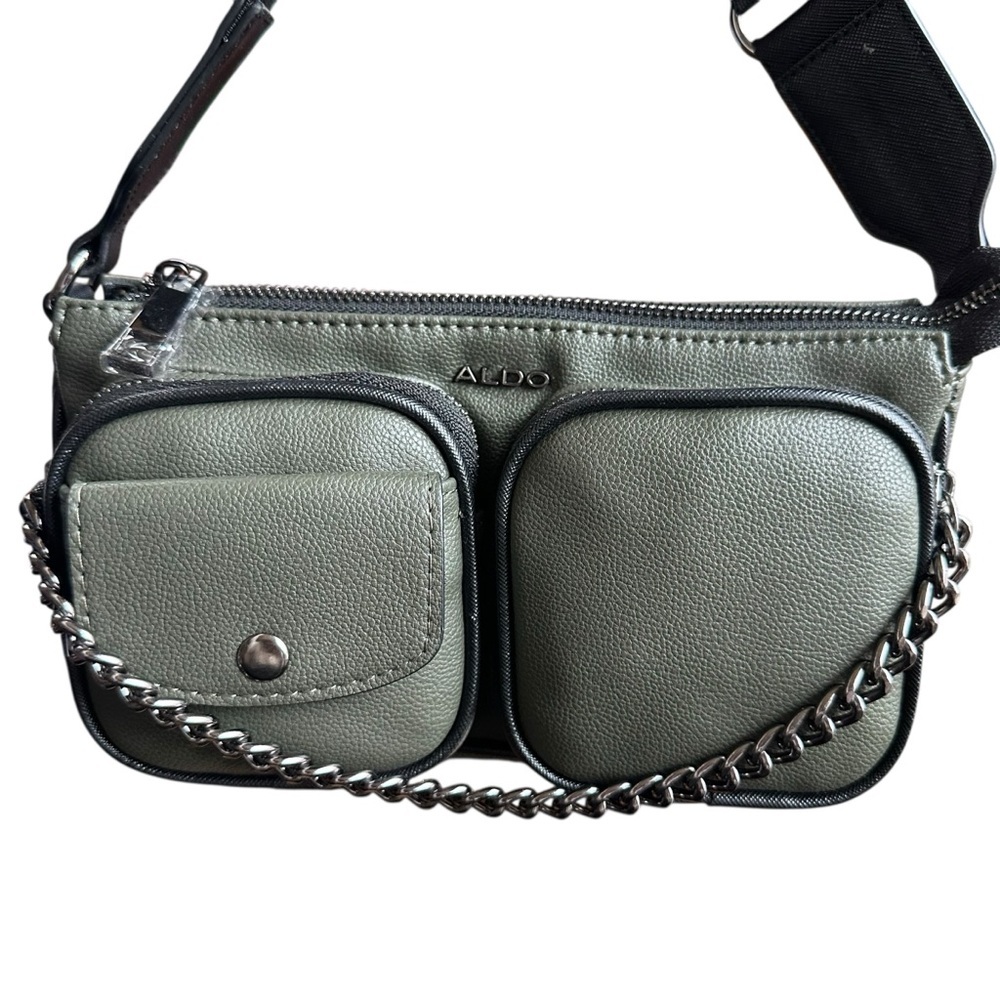 New Aldo Crossbody Multiple pockets Olive Green